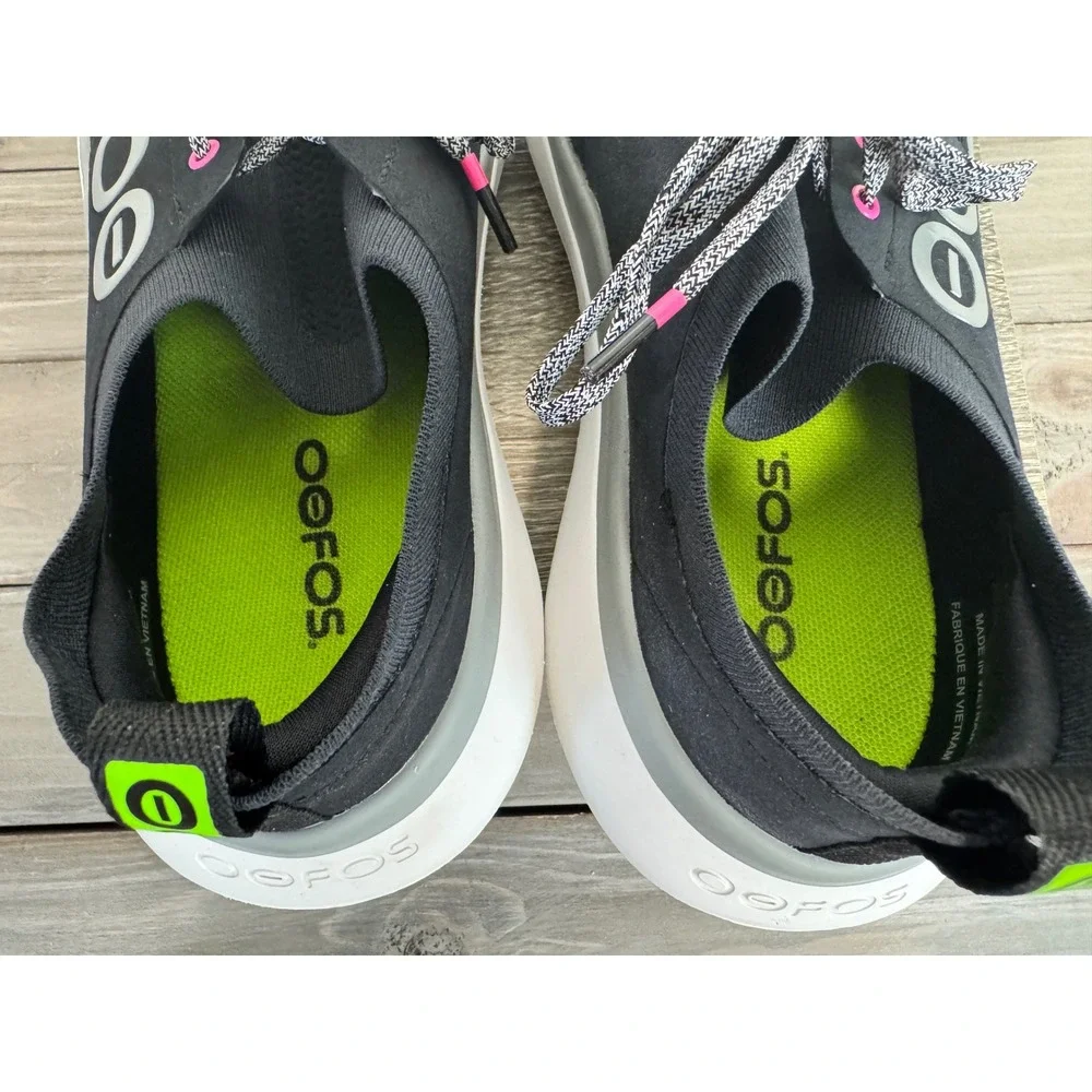 OOFOS OOmega Women's Size 9 Black Mesh Recovery Shoes Comfort Sneakers EU40